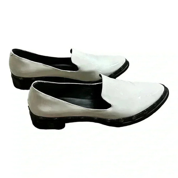 Anthropologie M4de White Patent Leather Loafers Size 7 - Picture 4 of 6